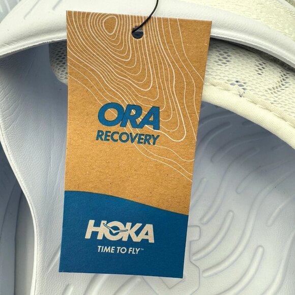 NEW Hoka One One Ora Luxe Recovery Slide Sandals Men\'s 14 White Comfort